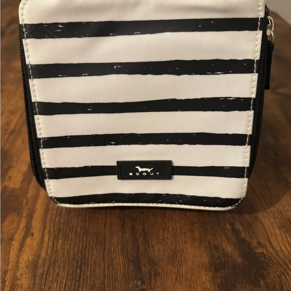 Scout Black and White Striped Women's jewelry travel bag